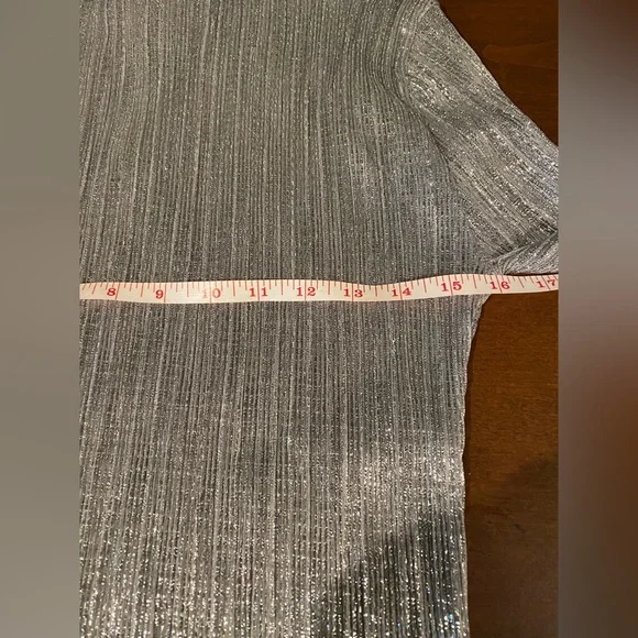 J. Crew Sheer metallic boatneck top in Silver Metallic Sz M new - Picture 9 of 9